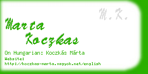 marta koczkas business card